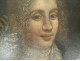 HST portrait of a noble lady, Court Fontange, gilt twisted frame, Louis XIV, 17th century