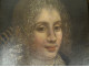 HST portrait of a noble lady, Court Fontange, gilt twisted frame, Louis XIV, 17th century