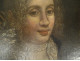 HST portrait of a noble lady, Court Fontange, gilt twisted frame, Louis XIV, 17th century