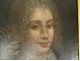 HST portrait of a noble lady, Court Fontange, gilt twisted frame, Louis XIV, 17th century