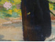 HSC painting Henry Vollet Breton woman knitting hydrangea flowers Brittany 20th century