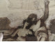 Pastel and ink drawing of a mythological scene, Bacchanalia, S. Vouay collection, 19th century