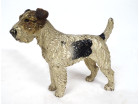Sculpture Bronze de Vienne polychrome chien fox-terrier 14cm XIXème siècle