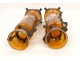 Pair of enamelled glass vases and bronze mount, Napoleon III nineteenth