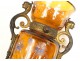 Pair of enamelled glass vases and bronze mount, Napoleon III nineteenth