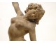 Terracotta sculpture, Young naked woman or nymph, signed Ch.Lévy, Art Nouveau, nineteenth