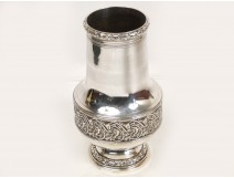 Silver vase with punches and silverware Minerva Risler and Carre nineteenth