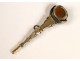 Key Watch Old Bronze Gold Glass Cabochon 19th