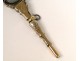 Key Watch Old Bronze Gold Glass Cabochon 19th