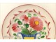 Faience plate Flowers The 18th Islettes Cart