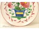 Faience plate Flowers The 18th Islettes Cart