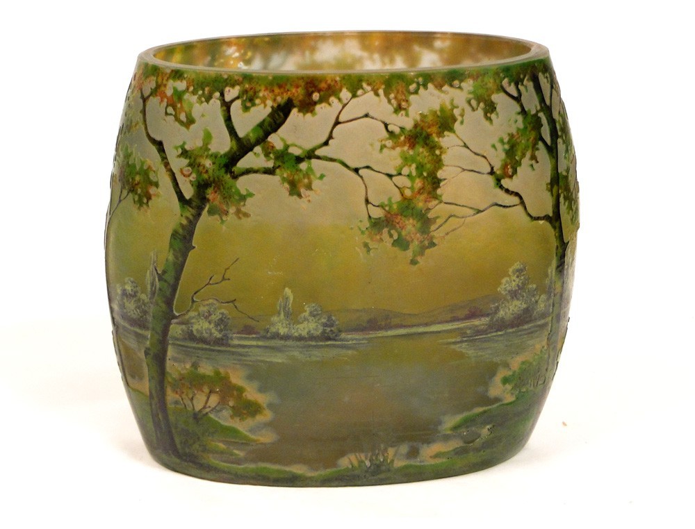 Molten glass crystal vase Daum Nancy, Art Nouveau nineteenth