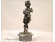Child Sculpture Silver Seal Harvest Wheat Ears 20th