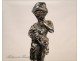 Child Sculpture Silver Seal Harvest Wheat Ears 20th