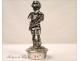 Child Sculpture Silver Seal Harvest Wheat Ears 20th