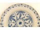 Blue Delft Plate Earthenware 18th Rose Flowers