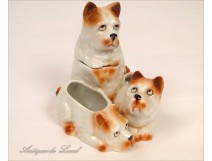 Mustard Salt cellar Germany 19th Porcelain Dogs