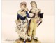 Characters Couple Porcelain Fan Frock 19th