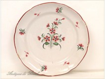 Faience plate Flowers Bouquet Islette The 18th