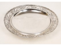 Flat or round cut sterling silver with punch and decorated with Minerva foliage, Napoleon III nineteenth