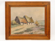 Watercolor Chaumières Brittany Brittany Francis Hourtal 20th