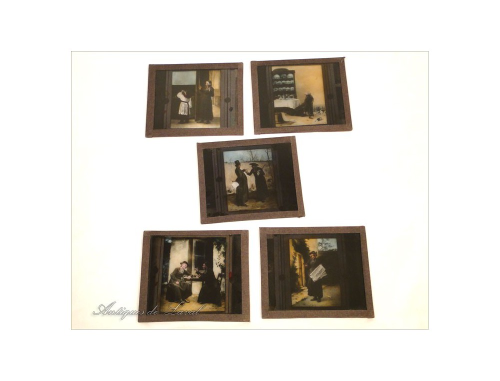 35 Plaques De Verre Pour Lanterne Magique – Vintage – Collection
