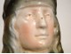 Piggy bank Barbotine Bust Jeanne d&#39;Arc Armor Fleurs de Lys 19th