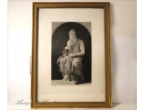 Frame Golden Wood Engraving Michelangelo 19th