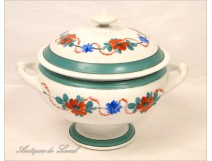 Flowers Porcelain tureen Louis-Philippe Paris 19th