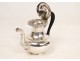 erseuse or silver teapot with punch and Minerva Monogram, decorated with foliage, Napoleon III nineteenth