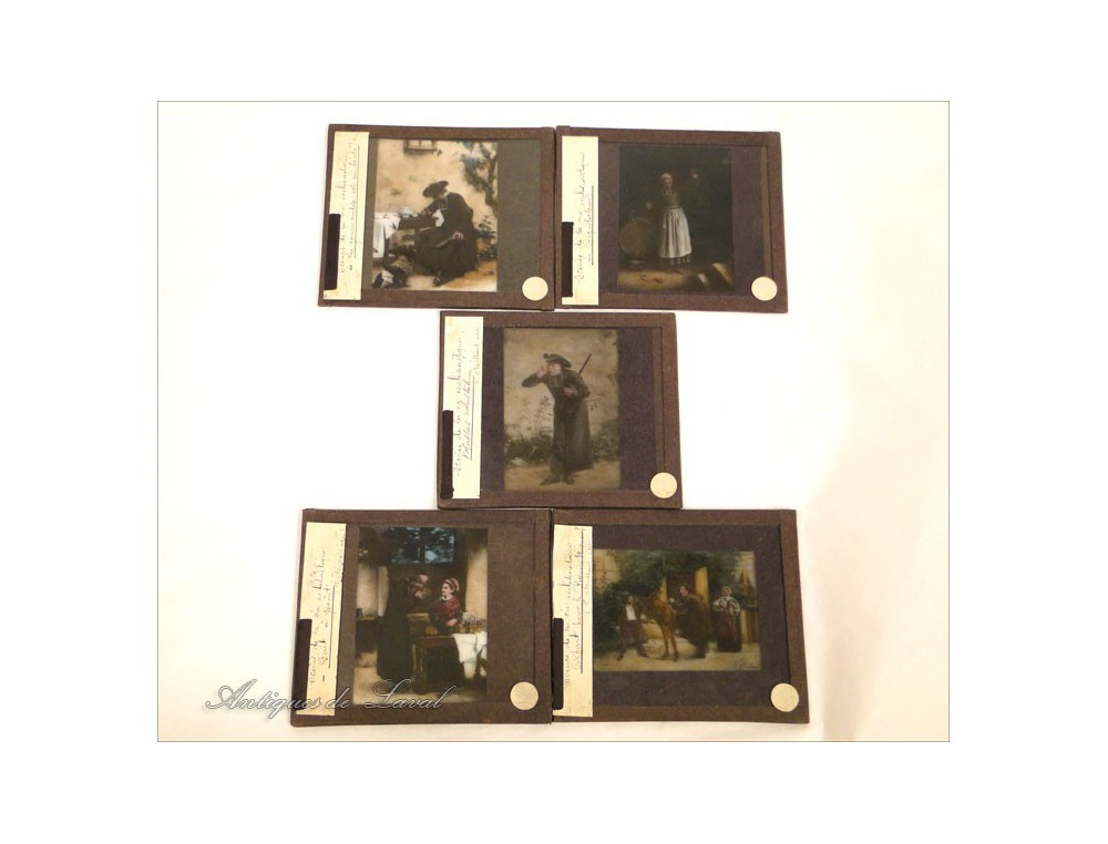 Plaque De Lanterne Magique Souple - Série 12, Thème Humour "une Dent Récalcitrante", Occasion Vintage