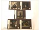 5 Scenes Plate Glass Magic Lantern Humor Priests 19th