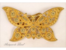 Belt Buckle Brass Golden Butterfly Art Nouveau 19th