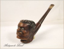 Bruyere Pipe Carved Head Black Man 20th Mokin