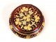 Enamelled glass box Brass Art Nouveau 19th Golden Flowers