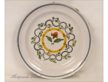 Faience plate Flowers Epinal 19th