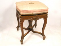 Piano stool carved walnut, Louis XV, Napoleon III, XIX
