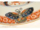 Porcelain dish Compagnie des Indes Butterflies Flowers Gilding 18th