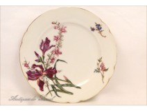 Paris Porcelain Plate Flowers 19th Vierzon