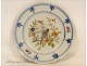 Earthenware plate central France Flowers Bird 19th