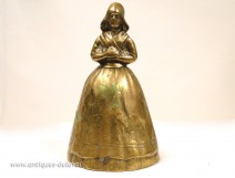 Table bell bell Bronze Golden Flowers Female 19th