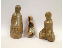 Lot 3 Characters sandstone sculpture Vintage Design Lodereau 1970