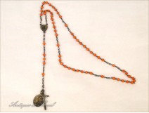 Coral Rosary Rosary Cross Crucifix Lourdes 19th