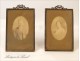 Pair Brass Frames Photo Holder Gold 19th