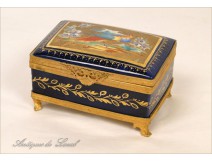 Jewelry Box Porcelain Bird Flower Paris Le Tallec 20th