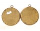 Pair of frames Holder Round Brass Photos 19th Golden NAPIII