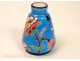 Earthenware Enamel Vase of Flowers 20th longwy France