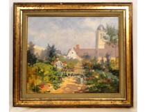 Oil on canvas Young gardener, René Etienne, nineteenth