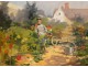 Oil on canvas Young gardener, René Etienne, nineteenth