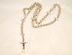 Christ Crucifix Cross Rosary Silver Plated Pearl Rosary 19th